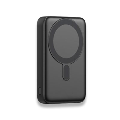 Işıklı Logo Hızlı Wireless Şarj Magsafe 10000 mAh - Siyah