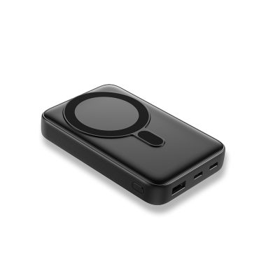 Işıklı Logo Hızlı Wireless Şarj Magsafe 10000 mAh - Siyah