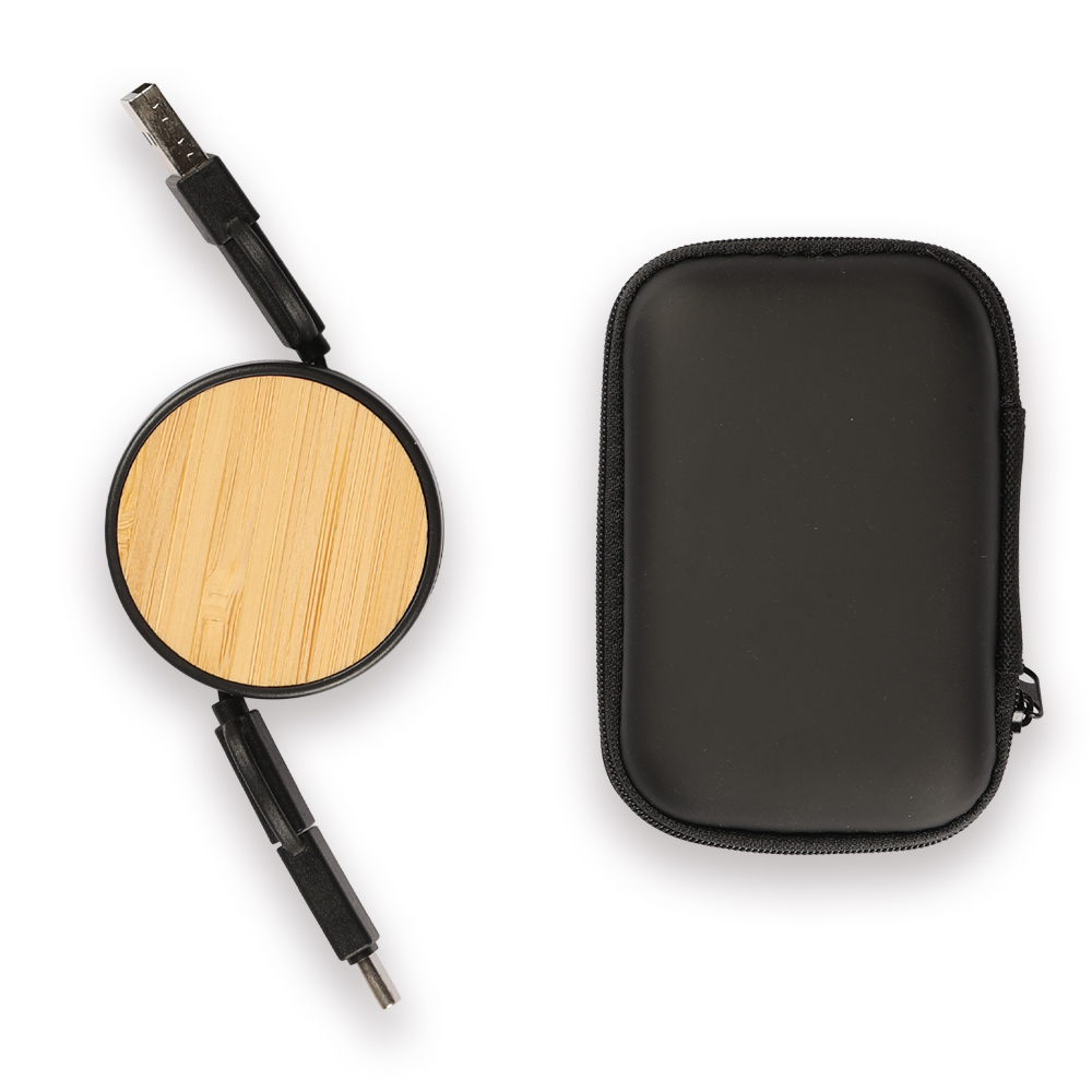 Promosyon Bambu Şarj Kablosu (Çantalı)