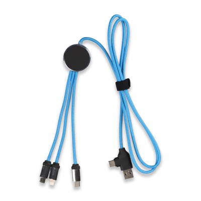 Işıklı Logo 60W Hızlı Type-C Uçlu Data Transferli Şarj Kablosu - acik_mavi