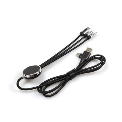 Işıklı Logo 60W Hızlı Type-C Uçlu Data Transferli Şarj Kablosu - siyah