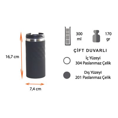 Termos Tipi Çelik Bardak 300 ml