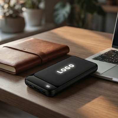 Işıklı Logo Powerbank 10000 mAh - Siyah