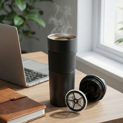 Frenchpress Termos Bardak 500 ml - Siyah