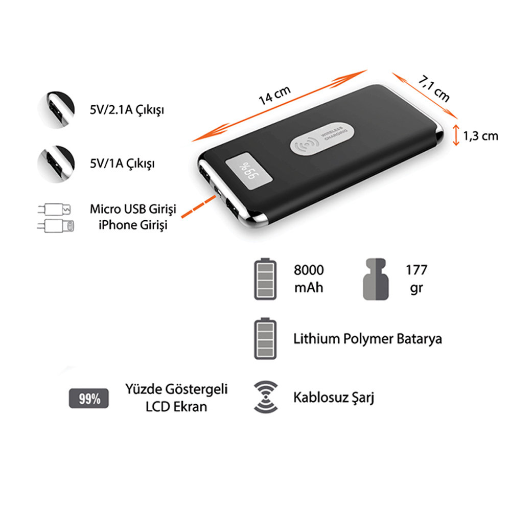 Wireless Powerbank 10000 mAh