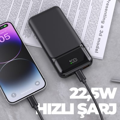 Hızlı Şarj Powerbank 10000 mAh - Siyah
