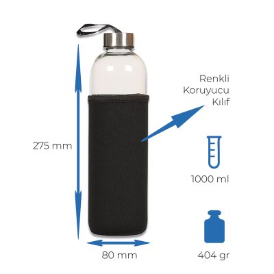 Cam Matara 1000 ml - Siyah
