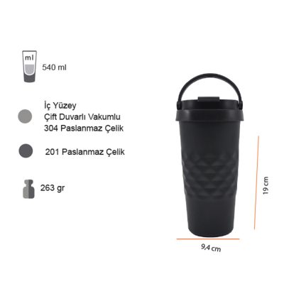 Termos Bardak 540 ml - Siyah