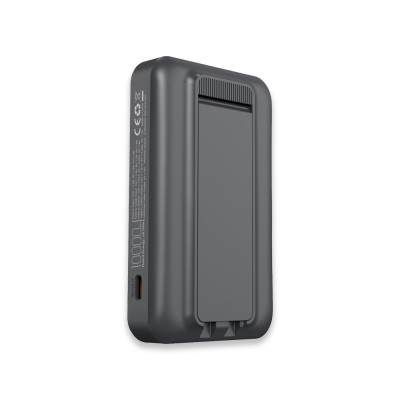 Işıklı Logo 15W MagSafe Powerbank 10000 mAh (Telefon, Saat, Kulaklık)) - Siyah