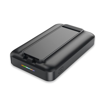 Işıklı Logo 15W MagSafe Powerbank 10000 mAh (Telefon, Saat, Kulaklık)) - Siyah