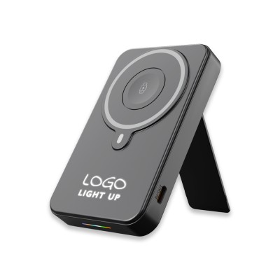 Promosyon Işıklı Logo 15W MagSafe Powerbank 10000 mAh (Telefon, Saat, Kulaklık))