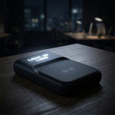 Işıklı Logo Hızlı Wireless Şarj Magsafe 10000 mAh - Siyah
