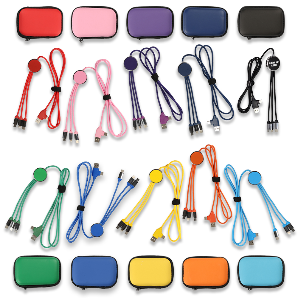 Işıklı Logo Type-C Uçlu Şarj Kablosu (Çantalı)