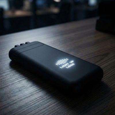 Işıklı Logo Wireless Powerbank 10000 mAh - Siyah
