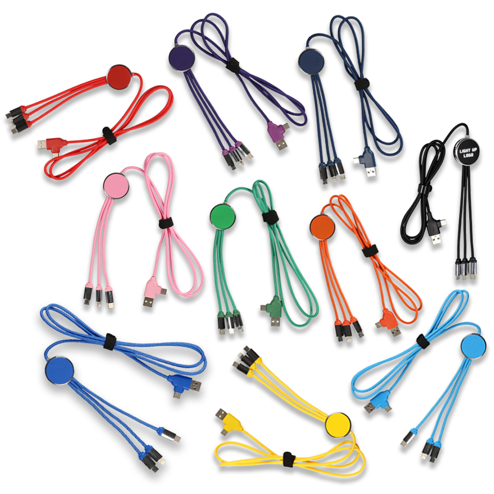 Işıklı Logo Type-C Uçlu Şarj Kablosu