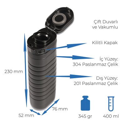 Termos Bardak 400 ml - Siyah