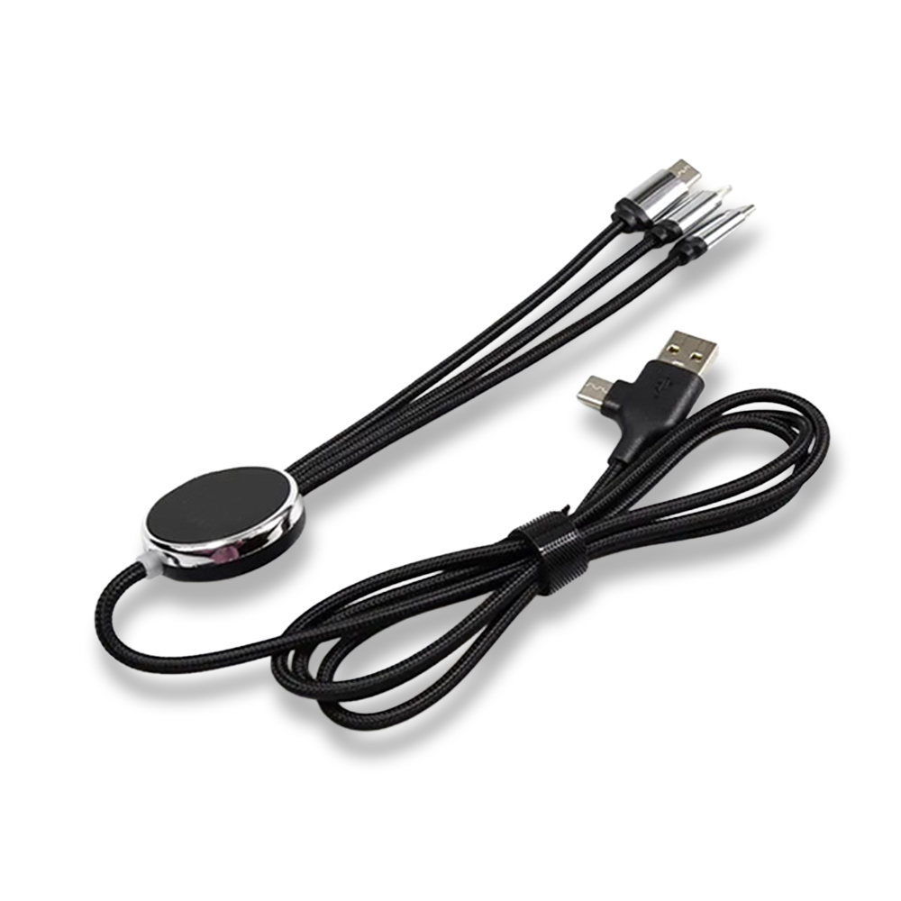 Işıklı Logo 60W Hızlı Type-C Uçlu Data Transferli Şarj Kablosu (Çantalı)