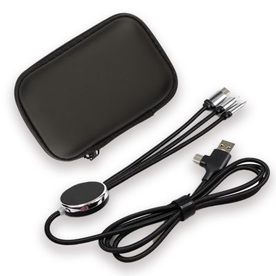 Işıklı Logo 60W Hızlı Type-C Uçlu Data Transferli Şarj Kablosu (Çantalı) - siyah