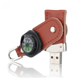 Deri Gövdeli Pusula Şeklinde Usb Bellek