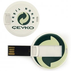 Kredi Kartı Şeklinde Yuvarlak Usb Bellek